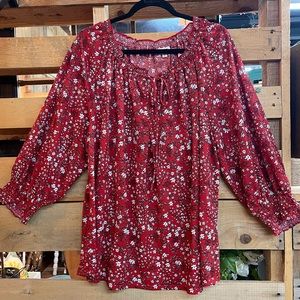 Plus Size Peasant Style Top A220SH